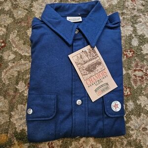 Five Brothers Chamois Heavyweight Cloth Blue Button Up Shirt Men's Medium